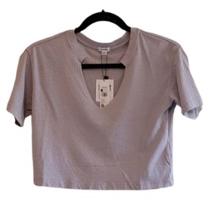 Purple Garage Women's V-Neck Crop T-Shirt